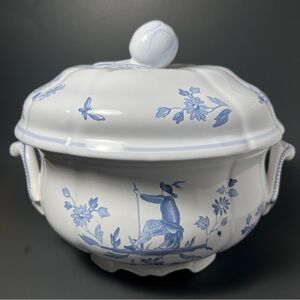 Longchamp Blue Moustiers Round Covered Vegetable Tureen